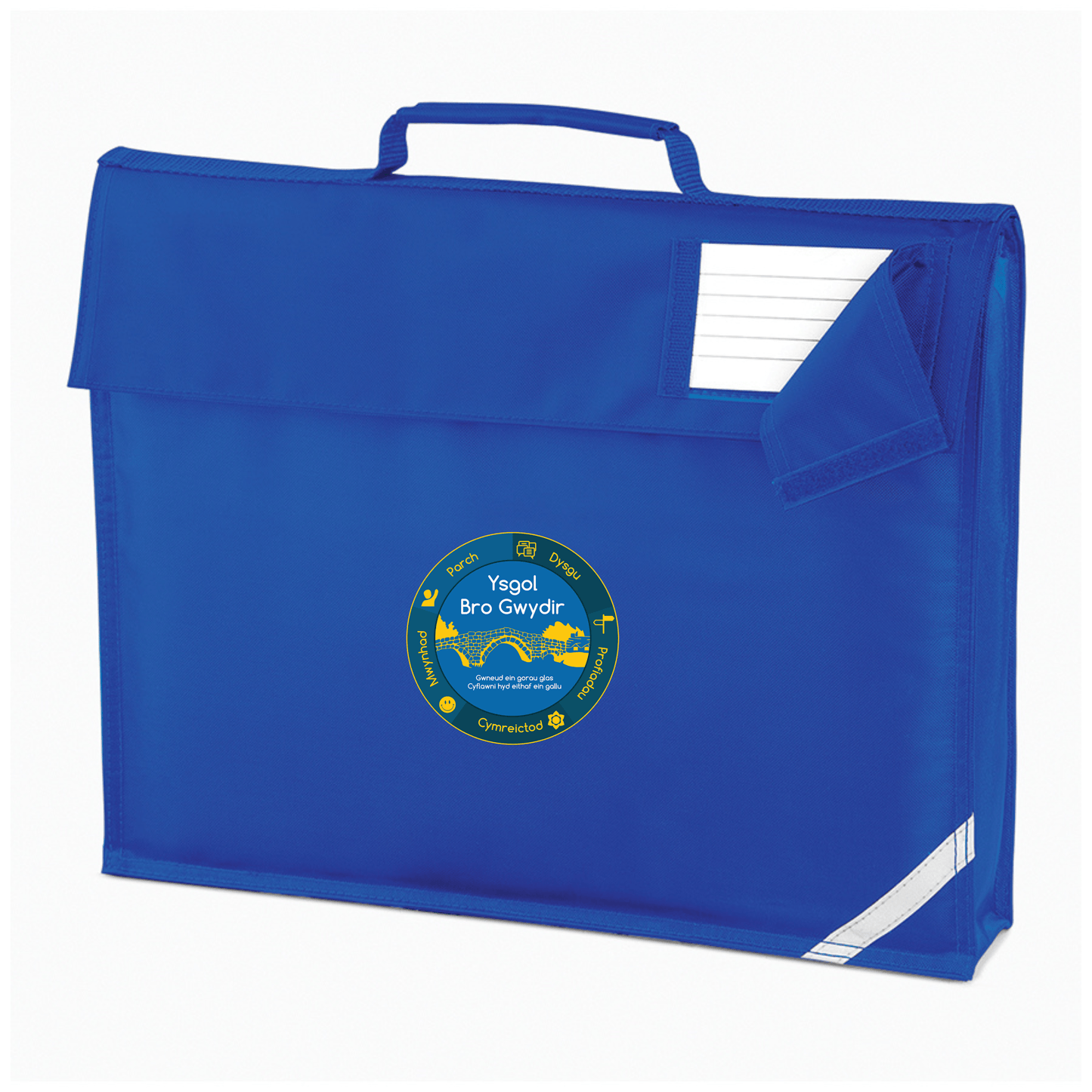 Book bag featuring Ysgol Bro Gwydir school logo