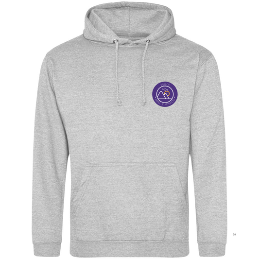 Embroidered school hoodie featuring Ysgol Awel Y Mynydd school logo