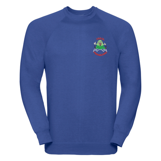 Embroidered school jumper featuring Ysgol Penmachno school logo